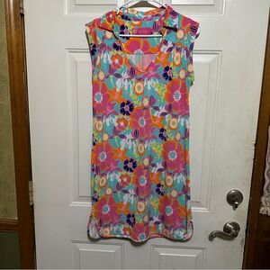 Women's Macbeth‎ Collection Dress Small Beautiful Pink Floral Sleeveless Collar